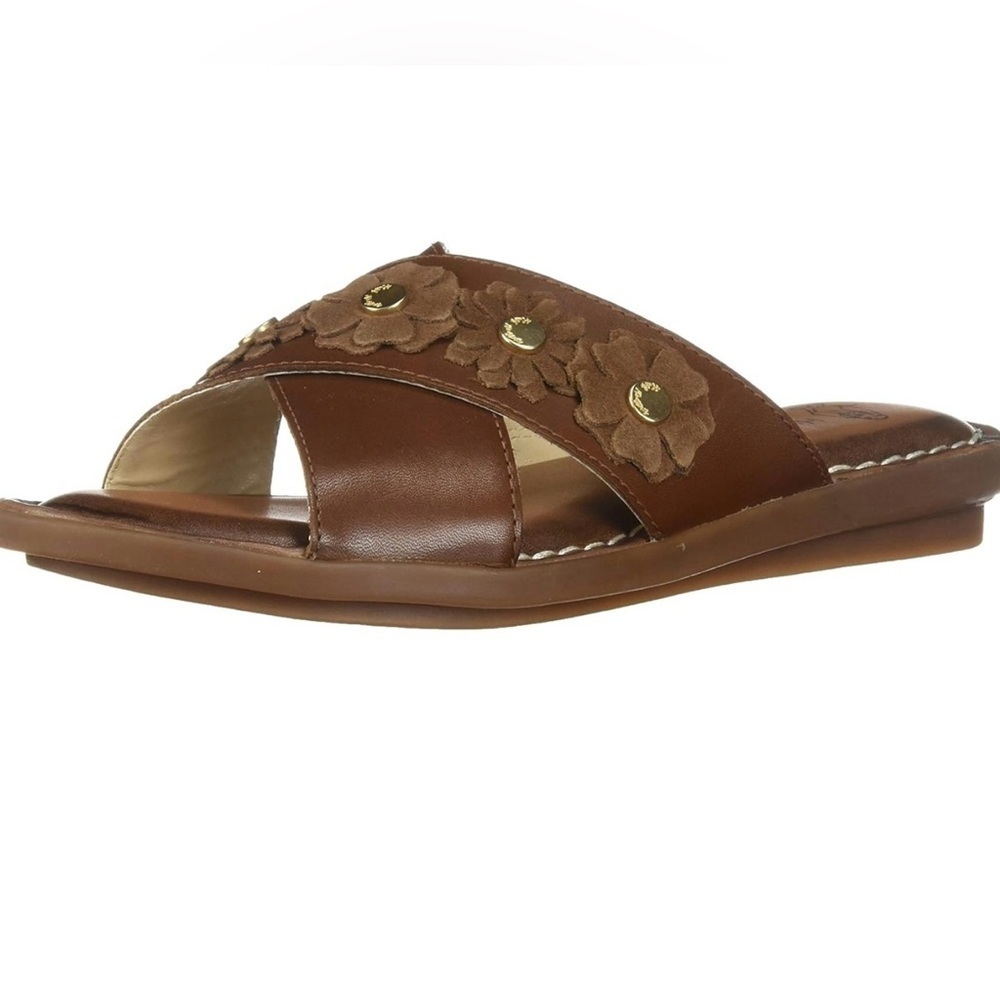 NWOT Women’s Hush Puppies Olive Xband Leather Slide Sandals Size 8